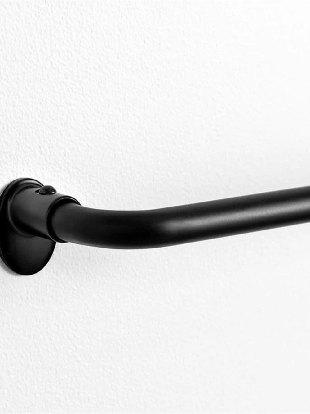Matte Black Room Darkening Adjustable Wrap Curtain Rod Adjustable